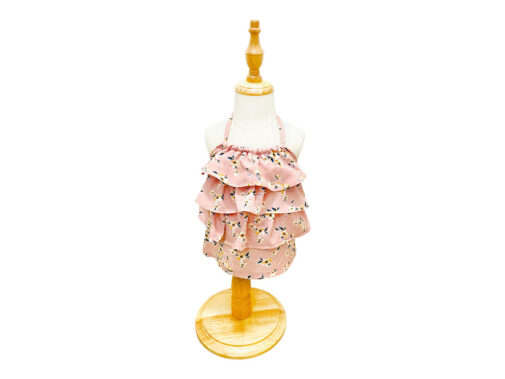Girls Pink Floral Halter Top - Image 4