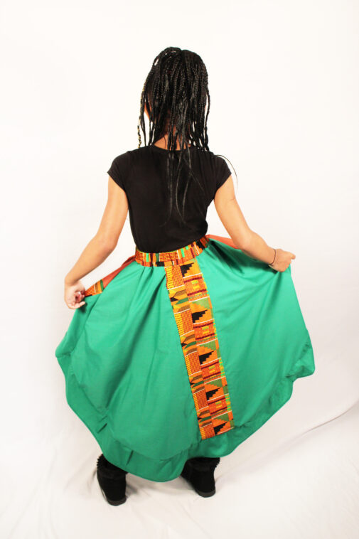 Handcrafted Girls’ Ruffle Skirt – African Print Patchwork - Image 4